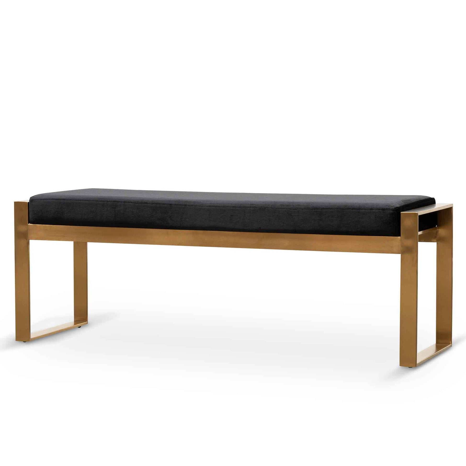 Calibre Black Velvet Ottoman - Gold Base LC6397-KS-Ottomon-Calibre-Prime Furniture