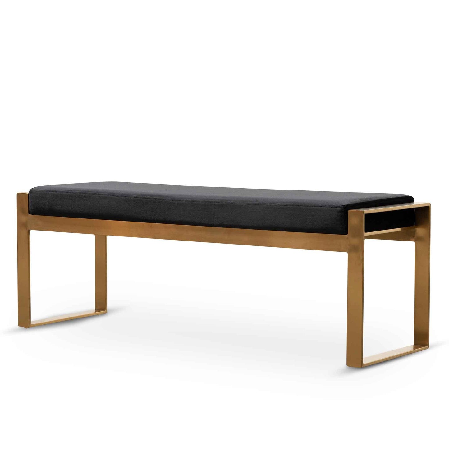 Calibre Black Velvet Ottoman - Gold Base LC6397-KS-Ottomon-Calibre-Prime Furniture