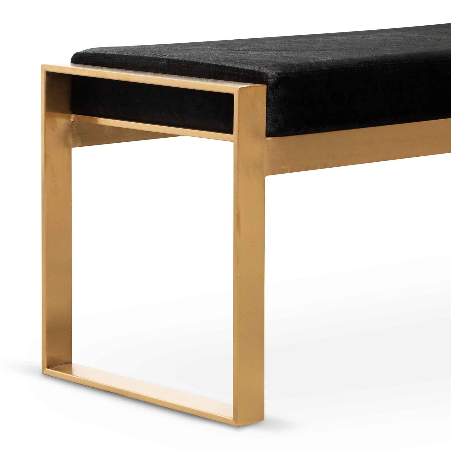 Calibre Black Velvet Ottoman - Gold Base LC6397-KS-Ottomon-Calibre-Prime Furniture