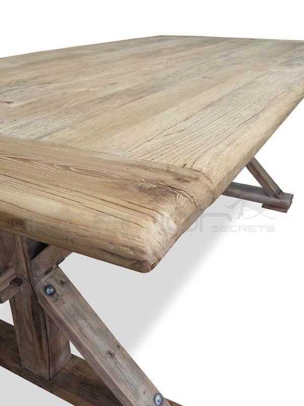 Calibre Dining Table 1.98m - Rustic Natural DT501-Dining Tables-Calibre-Prime Furniture