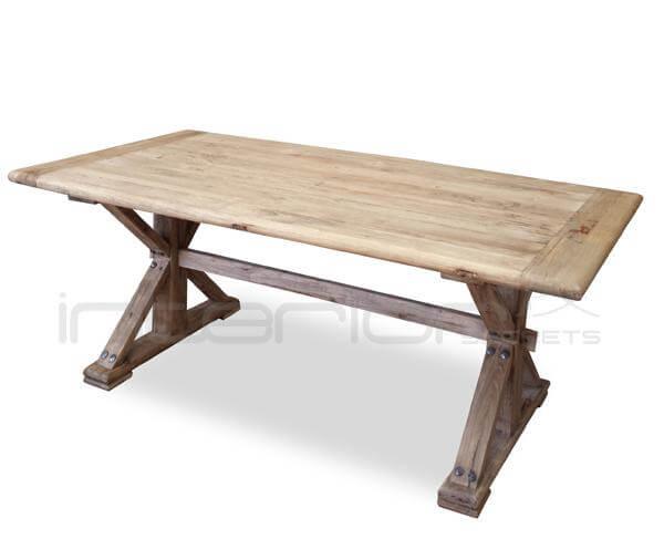 Calibre Dining Table 1.98m - Rustic Natural DT501-Dining Tables-Calibre-Prime Furniture