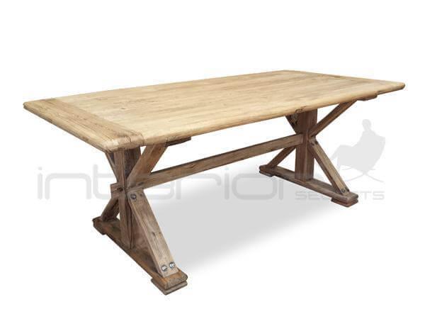 Calibre Dining Table 1.98m - Rustic Natural DT501-Dining Tables-Calibre-Prime Furniture