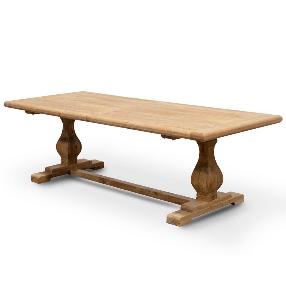 Calibre Elm Wood 2.4m Dining Table - Rustic Natural DT2408-Dining Tables-Calibre-Prime Furniture