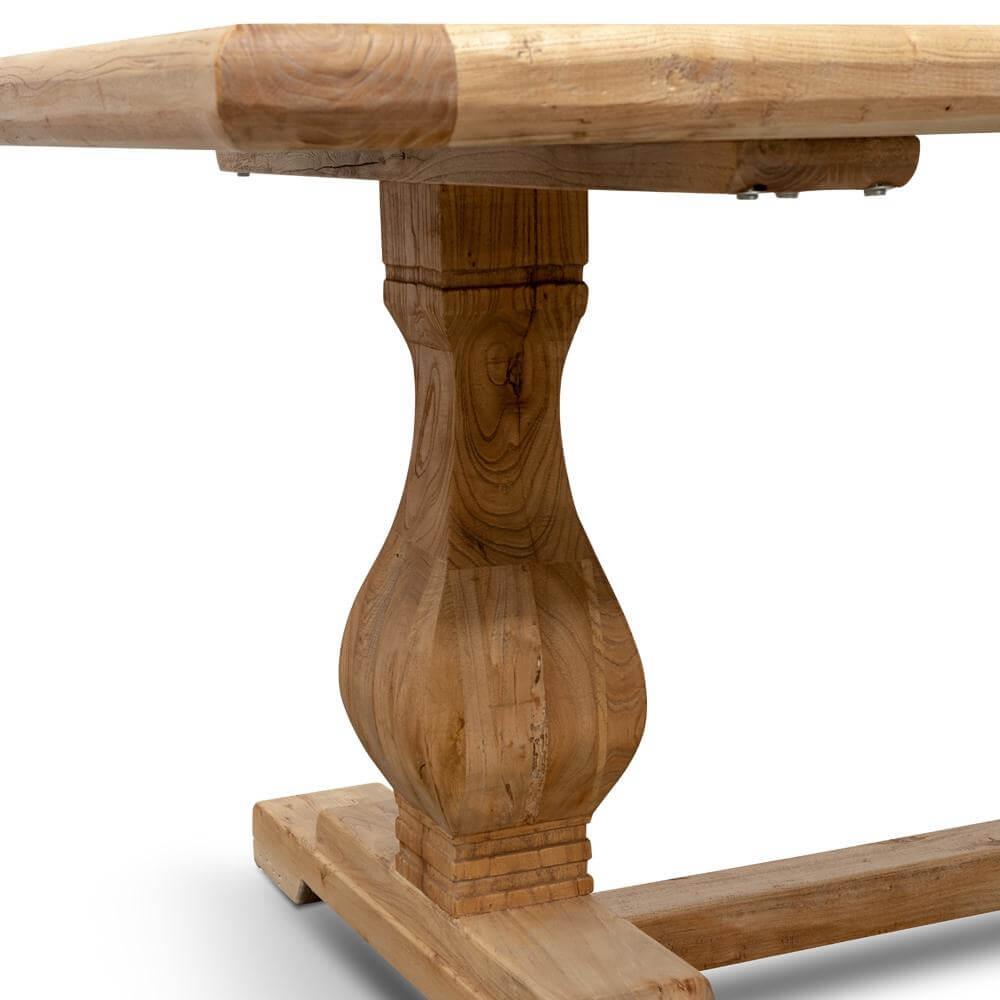 Calibre Elm Wood 2.4m Dining Table - Rustic Natural DT2408-Dining Tables-Calibre-Prime Furniture