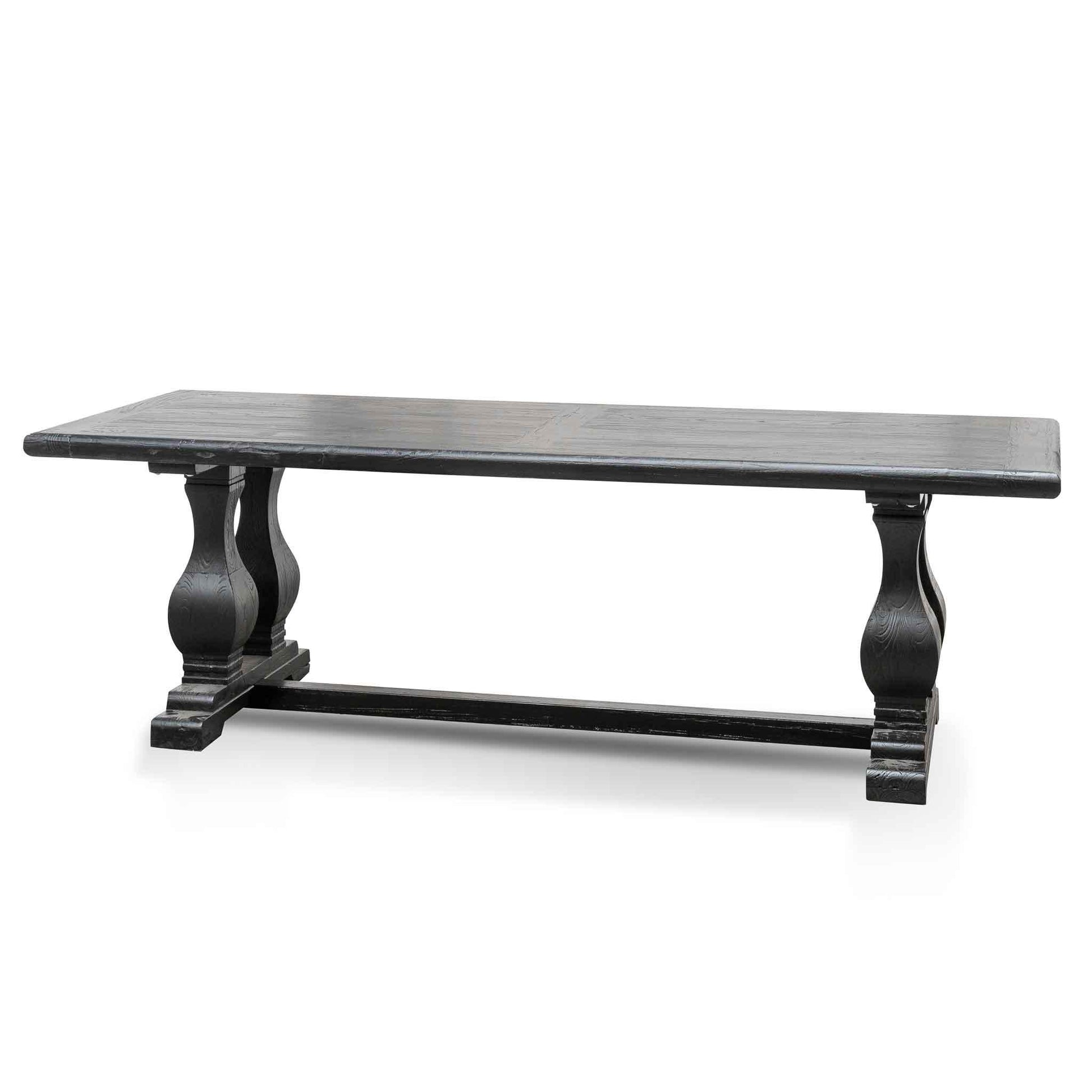 Calibre Elm Wood Dining Table 2.4m - Full Black DT6616-Dining Tables-Calibre-Prime Furniture