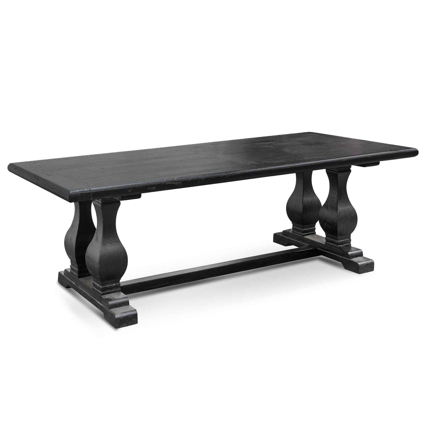 Calibre Elm Wood Dining Table 2.4m - Full Black DT6616-Dining Tables-Calibre-Prime Furniture