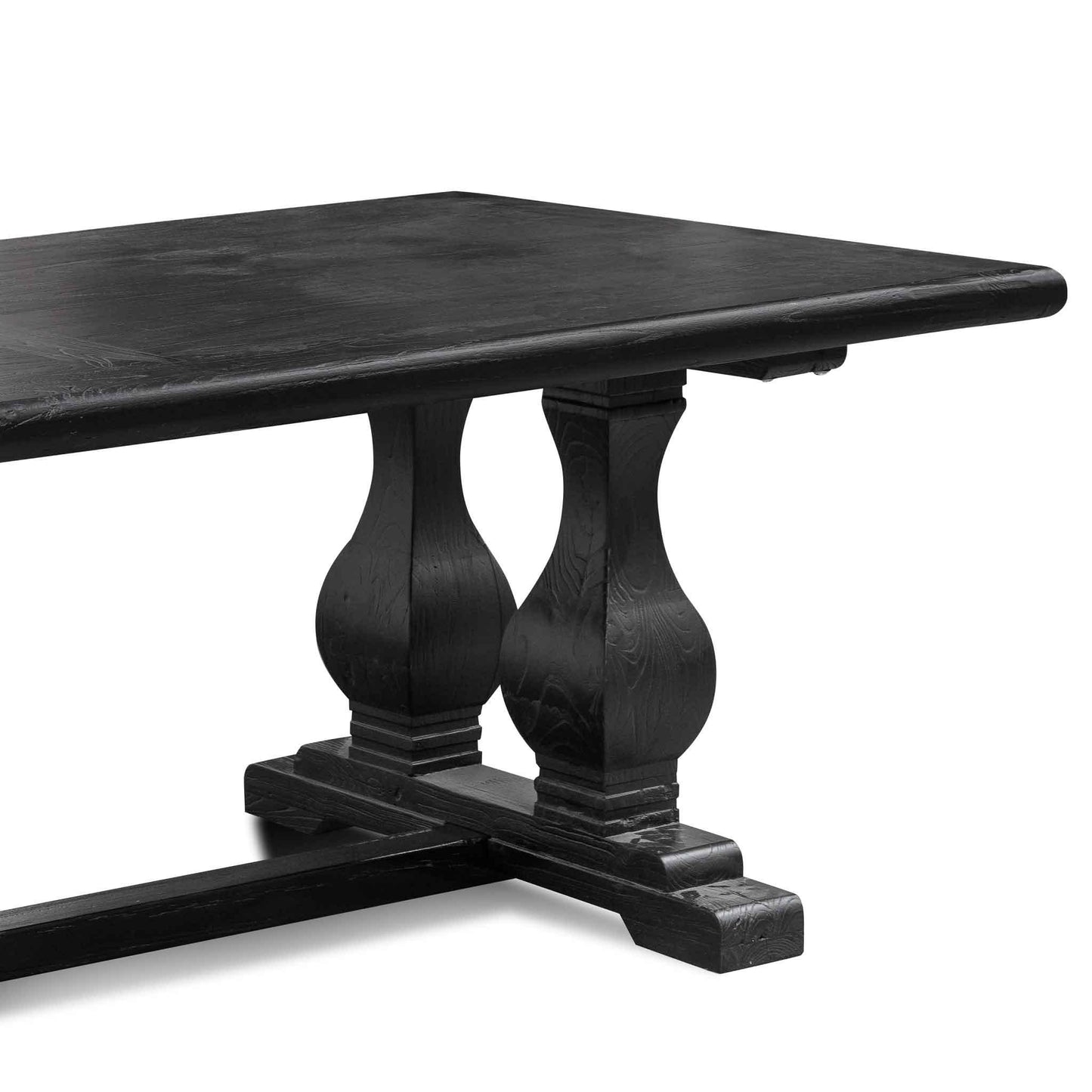 Calibre Elm Wood Dining Table 2.4m - Full Black DT6616-Dining Tables-Calibre-Prime Furniture