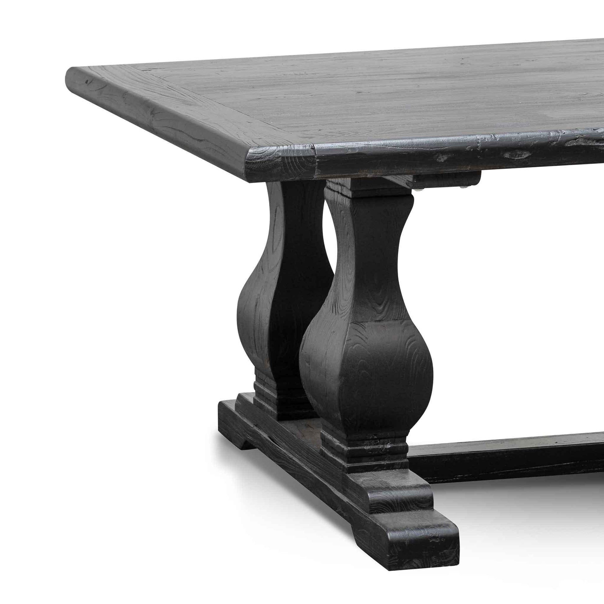 Calibre Elm Wood Dining Table 2.4m - Full Black DT6616-Dining Tables-Calibre-Prime Furniture