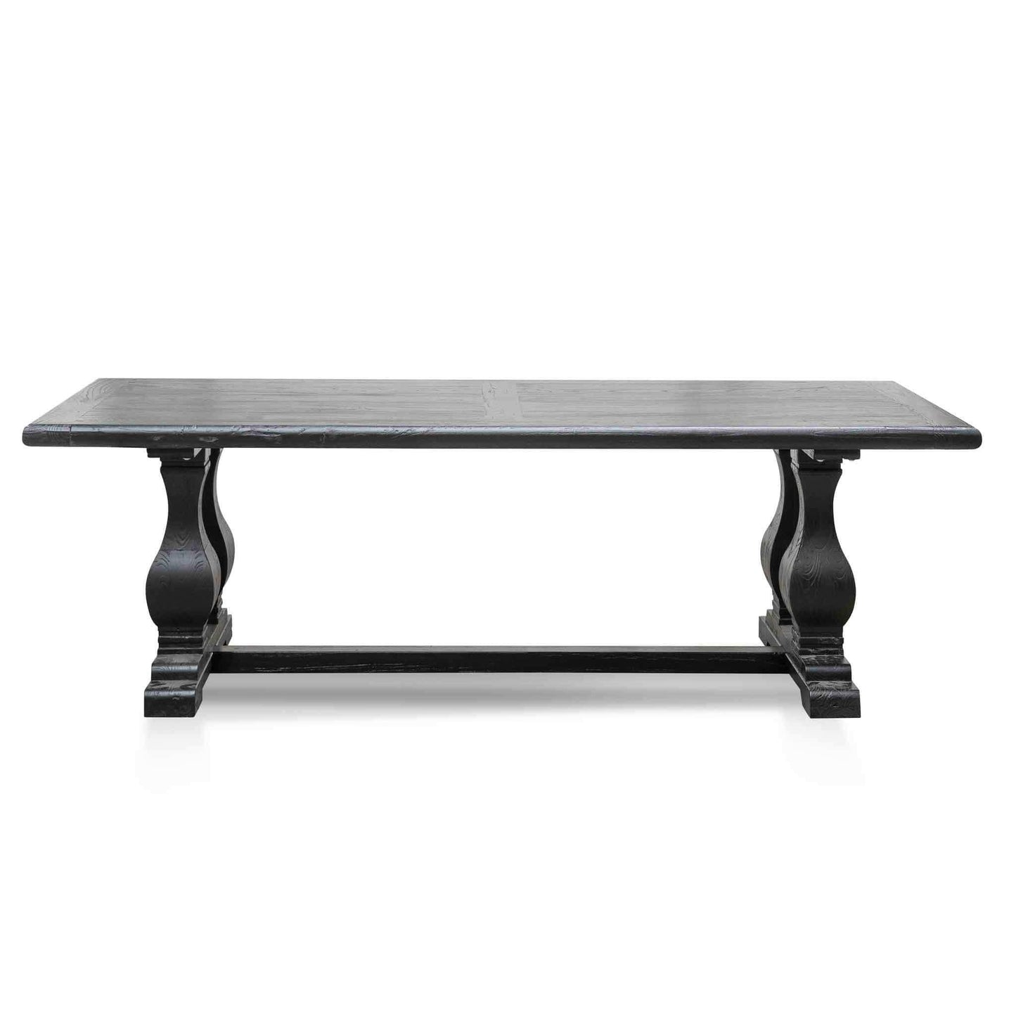 Calibre Elm Wood Dining Table 2.4m - Full Black DT6616-Dining Tables-Calibre-Prime Furniture