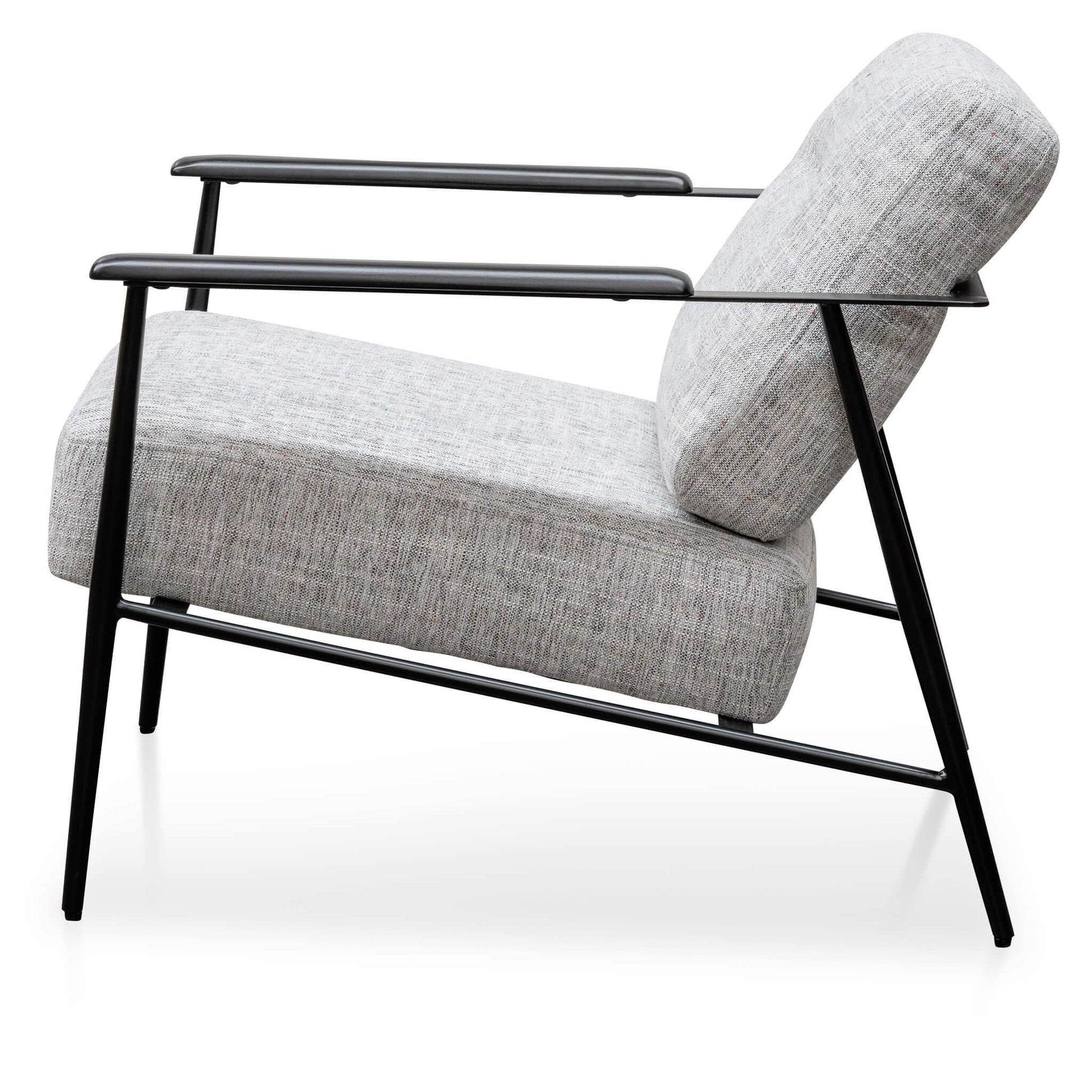 Calibre Fabric Armchair - Light Spec Grey - Black Legs LC6102-IG-Arm Chairs-Calibre-Prime Furniture