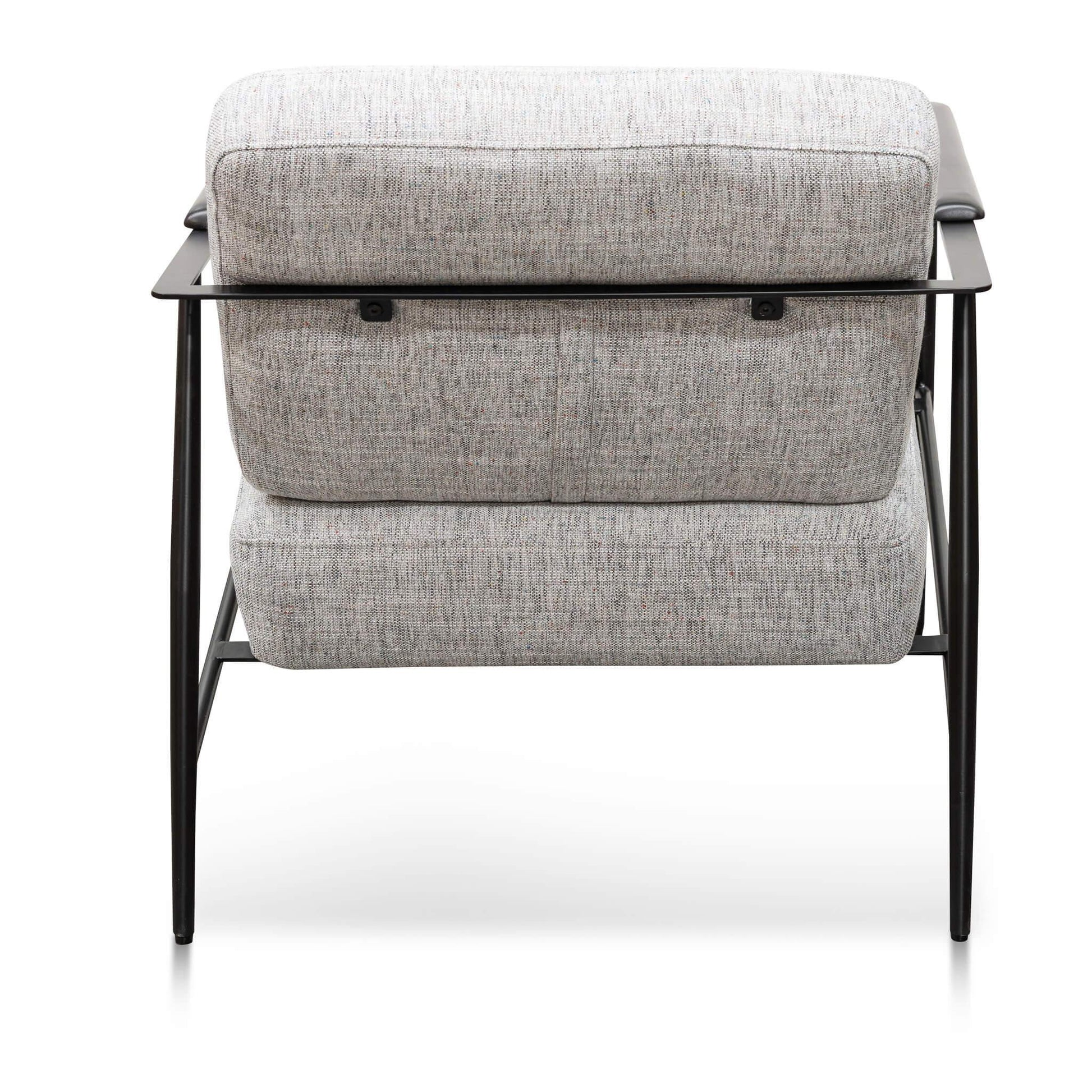 Calibre Fabric Armchair - Light Spec Grey - Black Legs LC6102-IG-Arm Chairs-Calibre-Prime Furniture