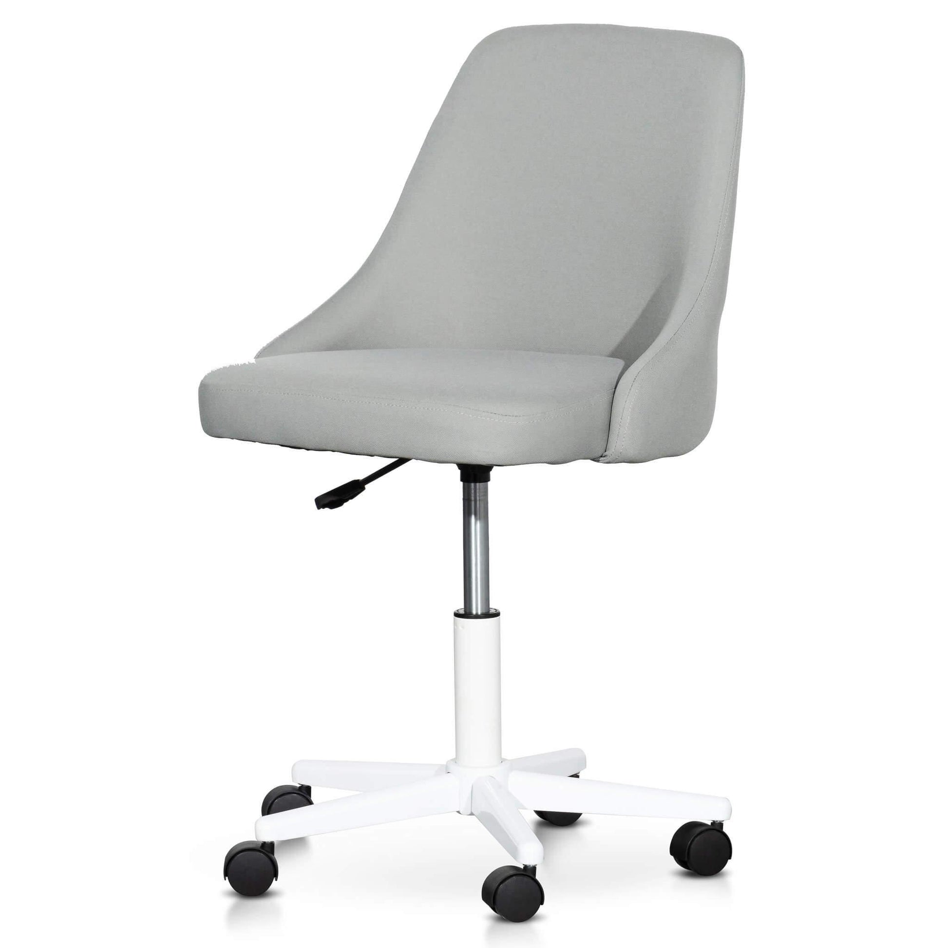 Calibre Grey Fabric Office Chair - White Base OC6238-UN-Office/Gaming Chairs-Calibre-Prime Furniture