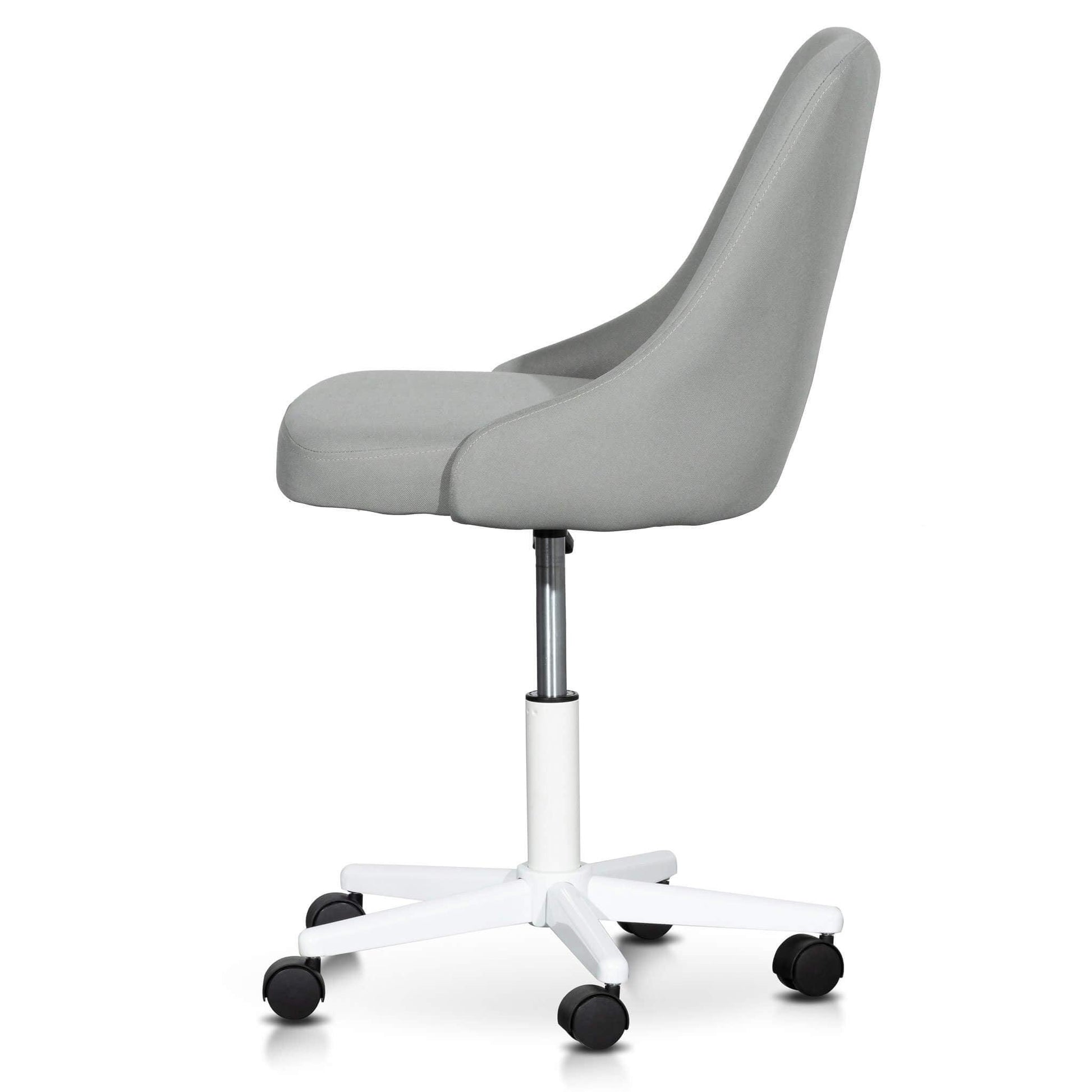 Calibre Grey Fabric Office Chair - White Base OC6238-UN-Office/Gaming Chairs-Calibre-Prime Furniture