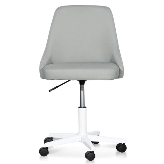 Calibre Grey Fabric Office Chair - White Base OC6238-UN-Office/Gaming Chairs-Calibre-Prime Furniture