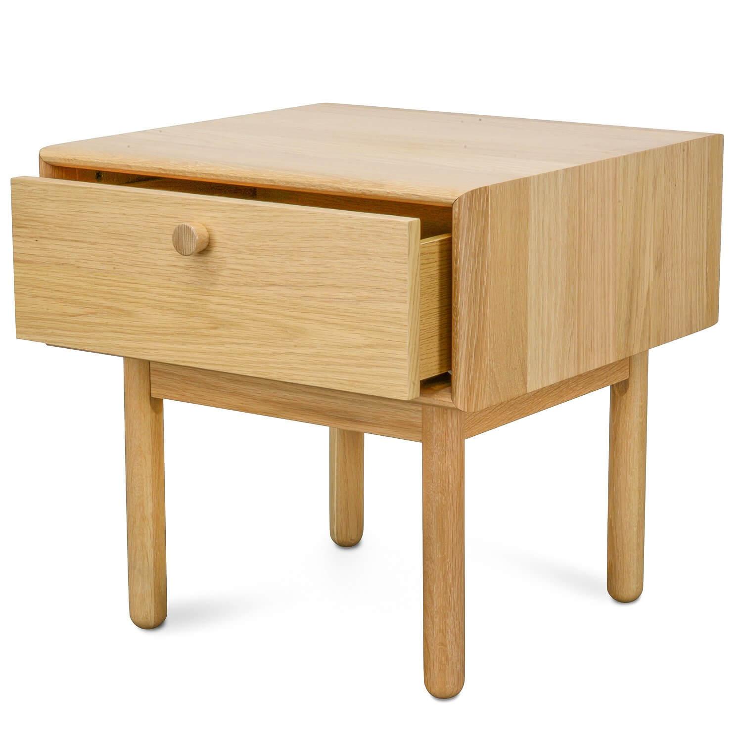 Calibre Lamp Side Table with Drawer - Natural ST370-VN-Side Table-Calibre-Prime Furniture