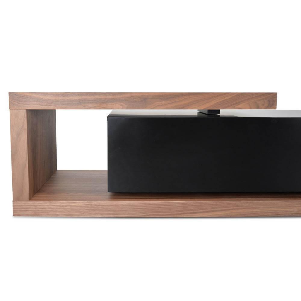 Calibre Scandinavian 2.4m-3.07m Lowline Entertainment TV Unit - Walnut - Black TV1138-BB-Entertainment Units-Calibre-Prime Furniture