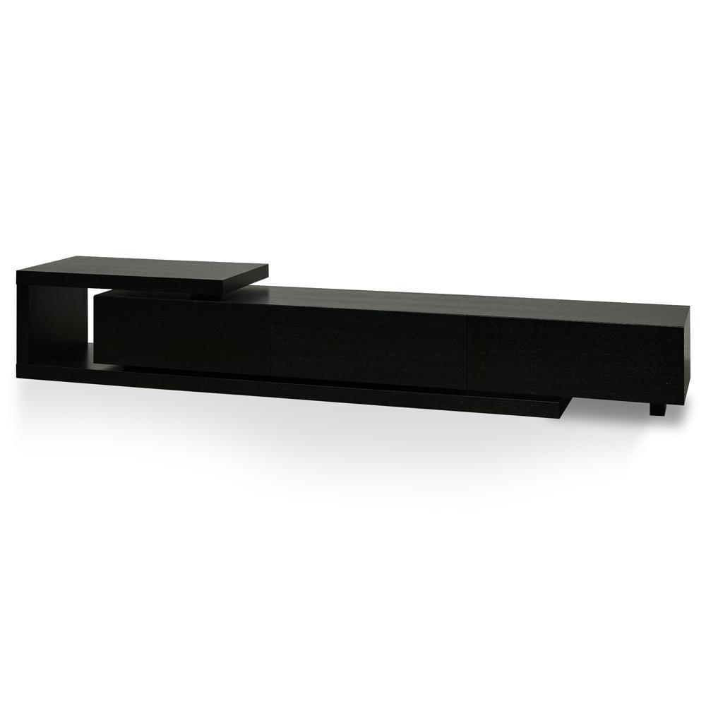 Calibre Scandinavian Lowline 2.4-3.07m Entertainment TV Unit - Full Black TV2390-BB-Entertainment Units-Calibre-Prime Furniture