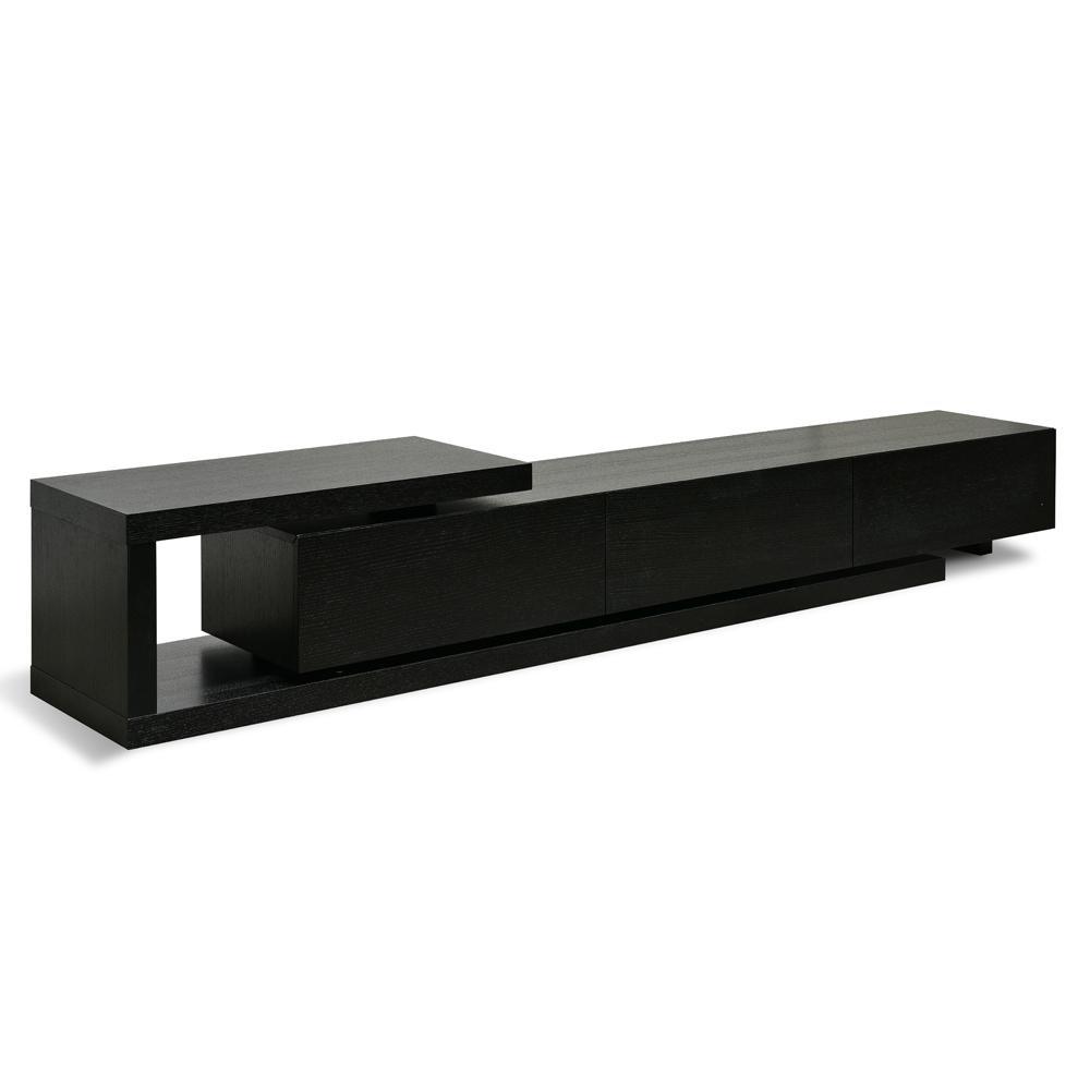 Calibre Scandinavian Lowline 2.4-3.07m Entertainment TV Unit - Full Black TV2390-BB-Entertainment Units-Calibre-Prime Furniture