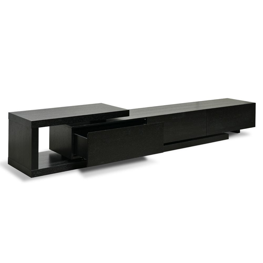 Calibre Scandinavian Lowline 2.4-3.07m Entertainment TV Unit - Full Black TV2390-BB-Entertainment Units-Calibre-Prime Furniture