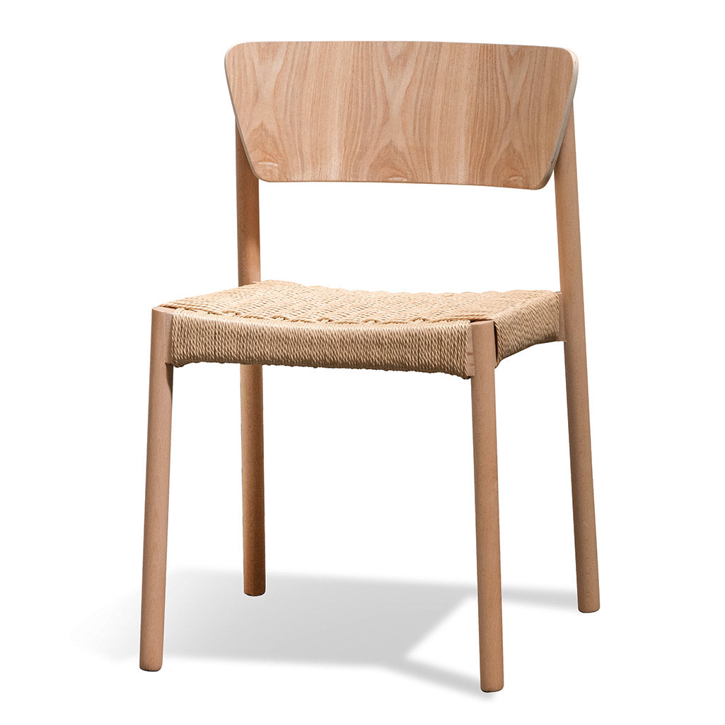 Rope Seat Dining Chair - Natural (Set of 2)-Calibre-Prime Furniture