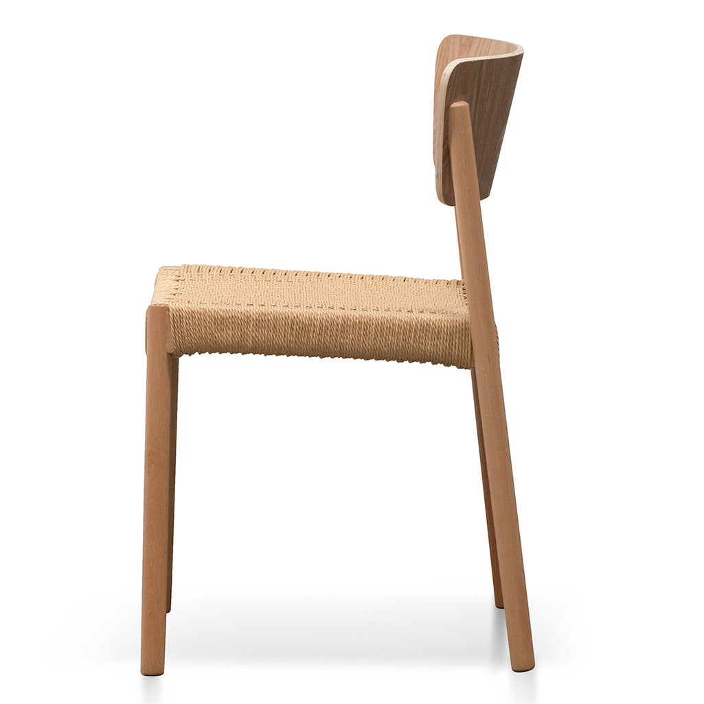 Rope Seat Dining Chair - Natural (Set of 2)-Calibre-Prime Furniture