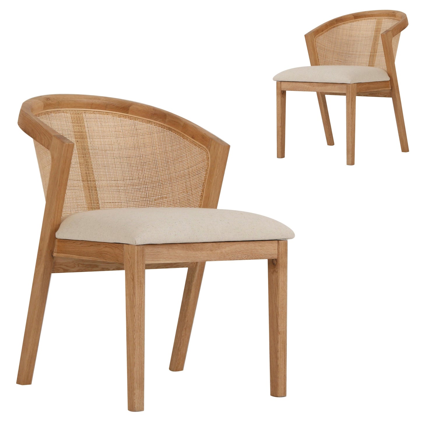 Fabric Dining Chair - Light Beige (Set of 2)-Dining Chair-Calibre-Prime Furniture