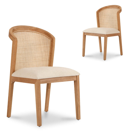 Fabric Dining Chair - Light Beige (Set of 2)-Dining Chair-Calibre-Prime Furniture