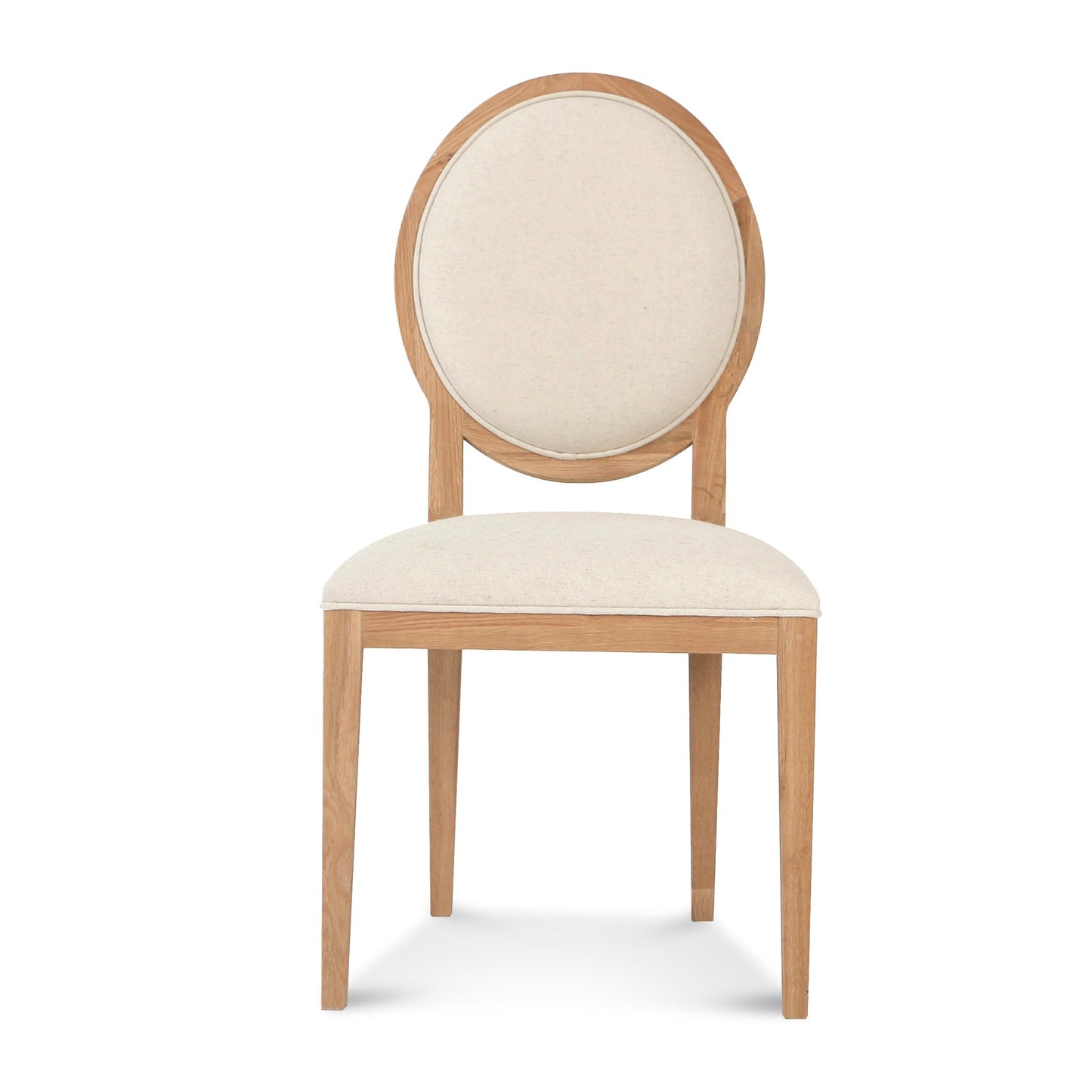 Light Beige Fabric Dining Chair - Natural Frame (Set of 2)-Dining Chair-Calibre-Prime Furniture