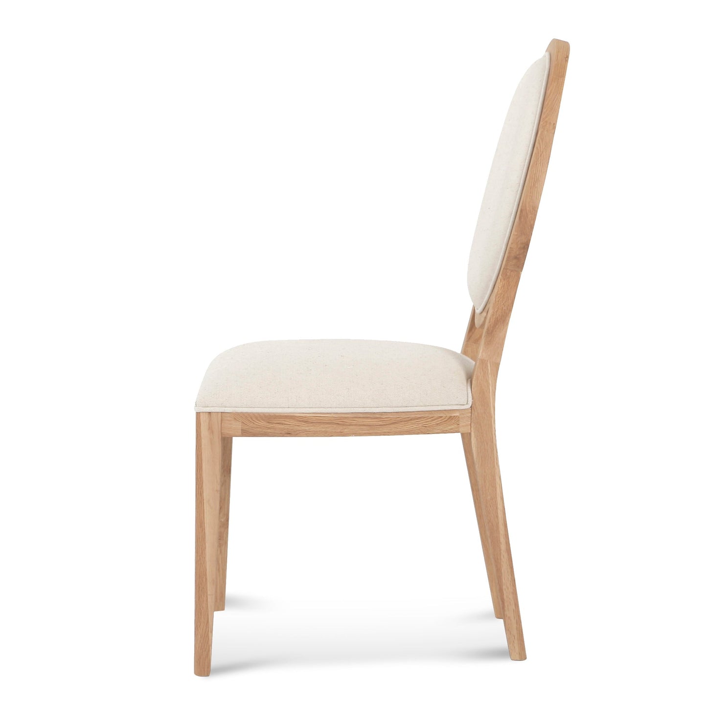 Light Beige Fabric Dining Chair - Natural Frame (Set of 2)-Dining Chair-Calibre-Prime Furniture