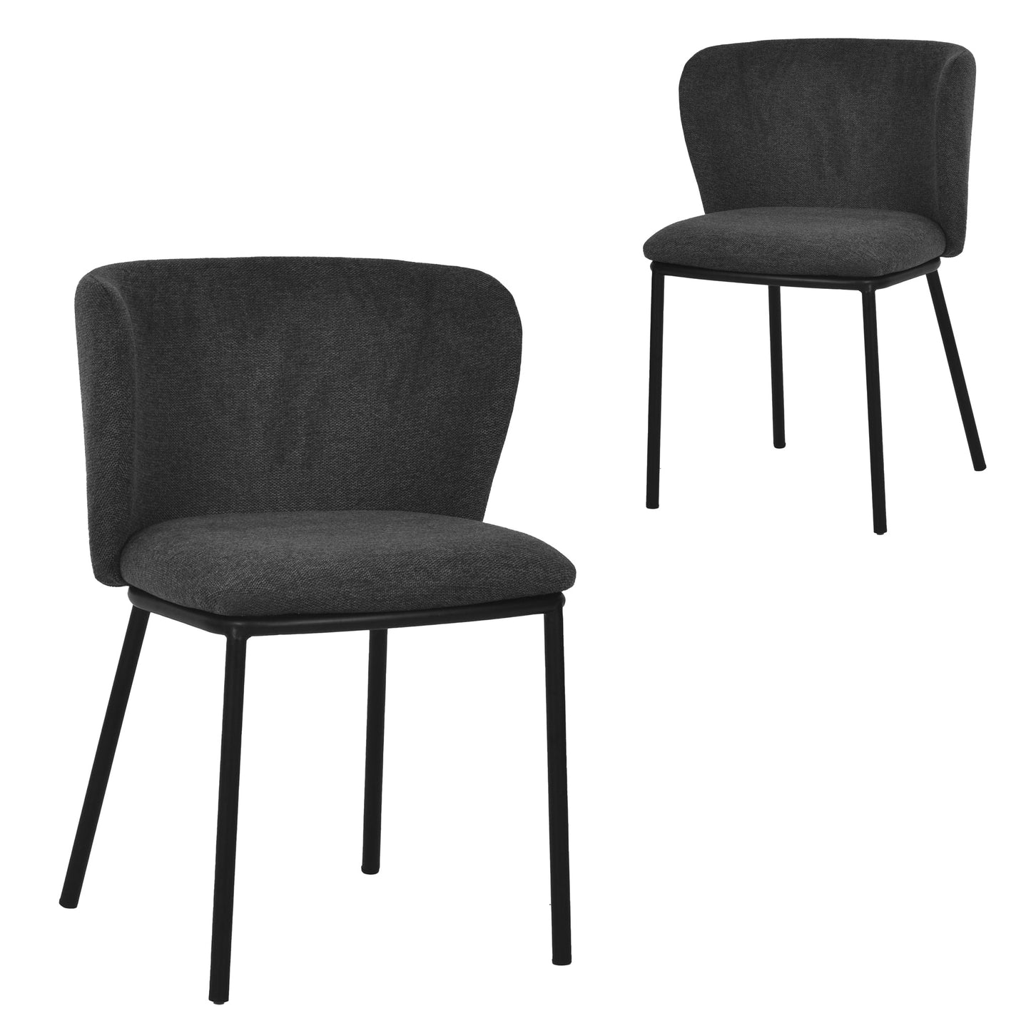 Fabric Dining Chair - Charcoal Grey (Set of 2)-Dining Chair-Calibre-Prime Furniture