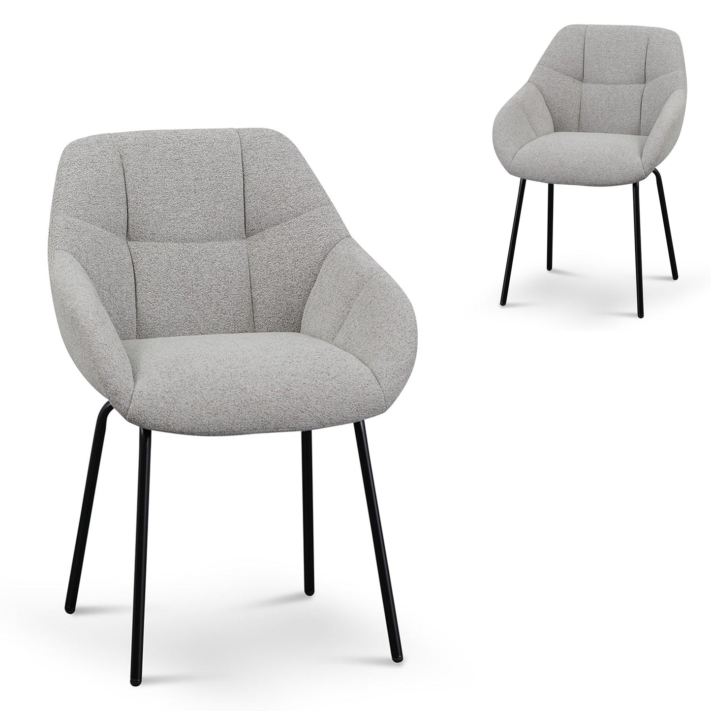 Fabric Dining Chair - Spec Grey (Set of 2)-Dining Chair-Calibre-Prime Furniture