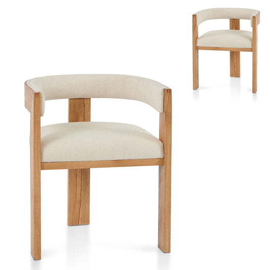 Set of 2 - Dining Chair - Light Beige-Dining Chair-Calibre-Prime Furniture