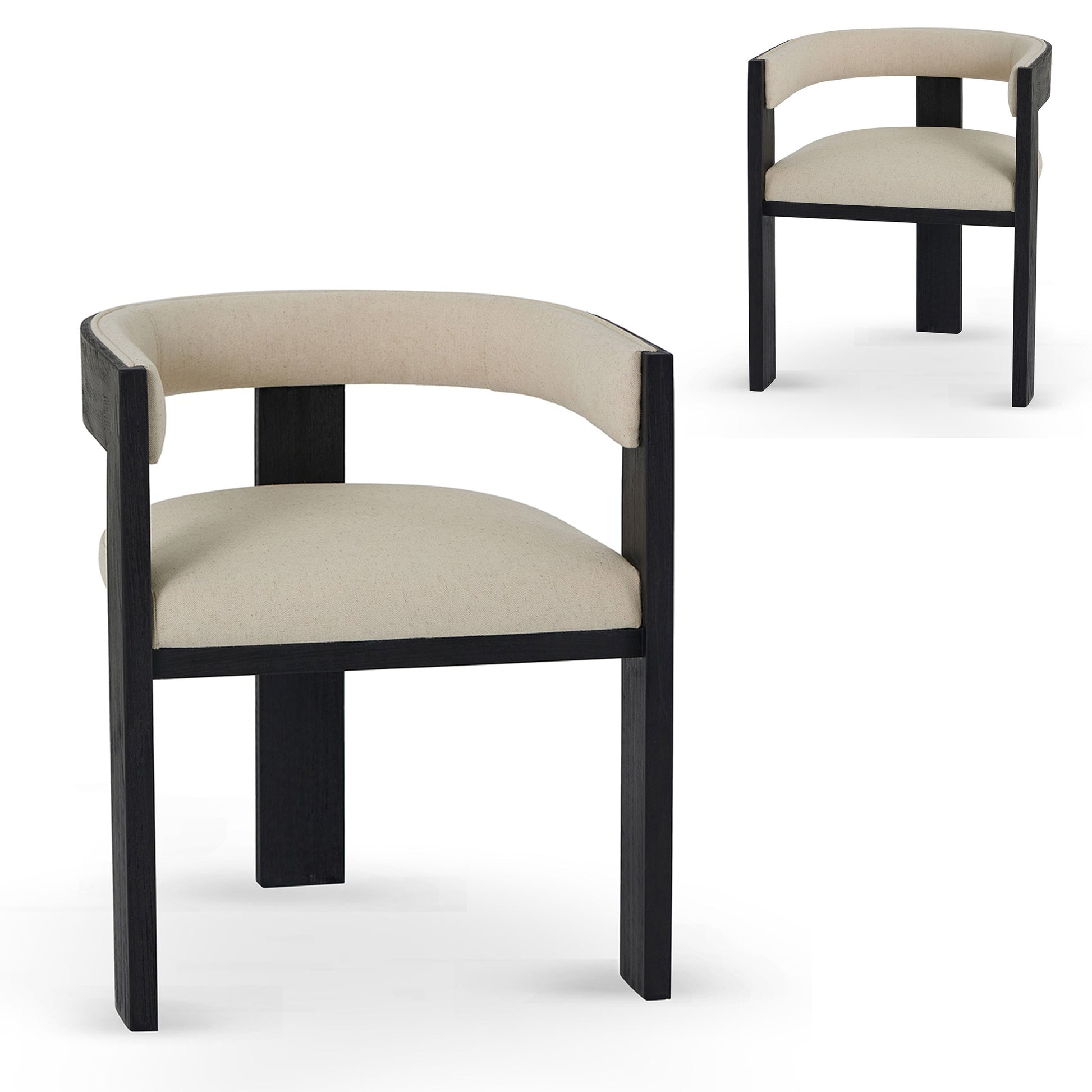 Black ELM Dining Chair - Light Beige (Set of 2)-Dining Chair-Calibre-Prime Furniture