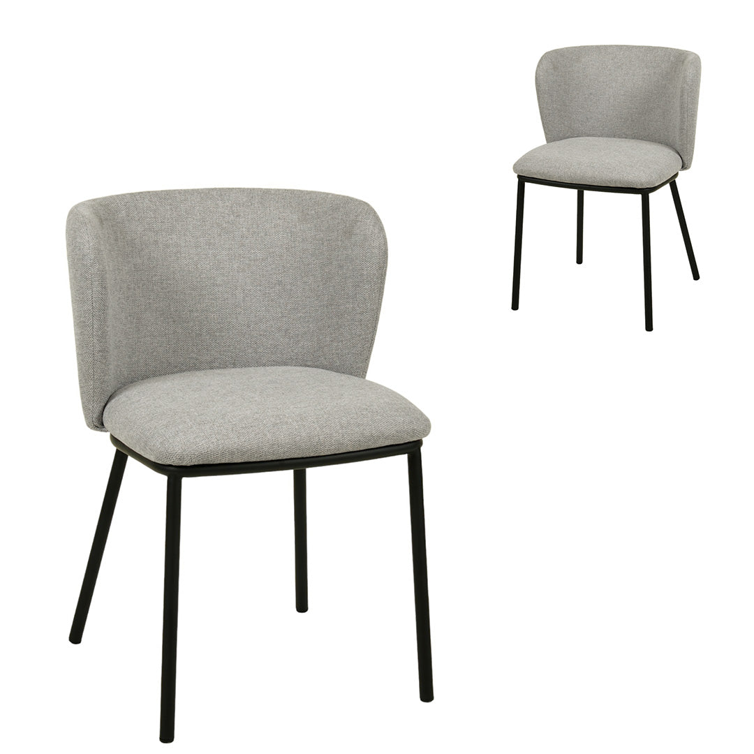 Fabric Dining Chair - Coastal Light Grey (Set of 2)-Dining Chairs-Calibre-Prime Furniture