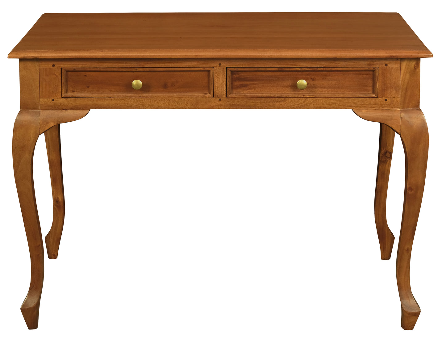 Queen Anne 2 Drawer Desk (Light Pecan)-Desk-Centrum Furniture-Prime Furniture