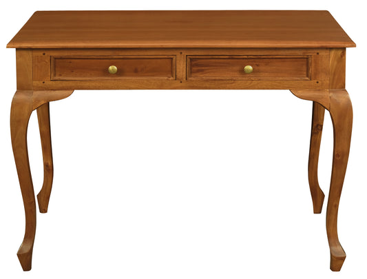 Queen Anne 2 Drawer Desk (Light Pecan)-Desk-Centrum Furniture-Prime Furniture