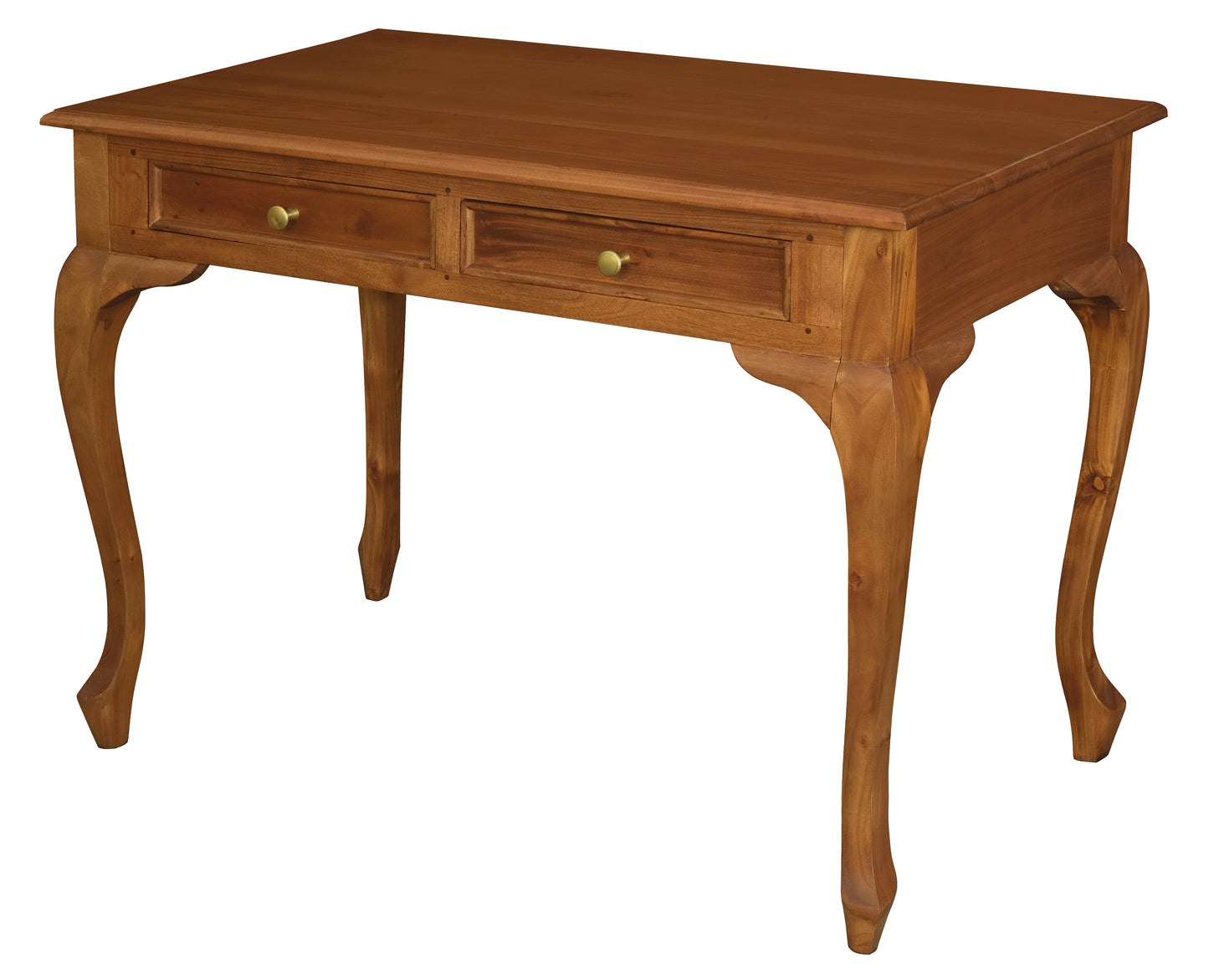 Queen Anne 2 Drawer Desk (Light Pecan)-Desk-Centrum Furniture-Prime Furniture