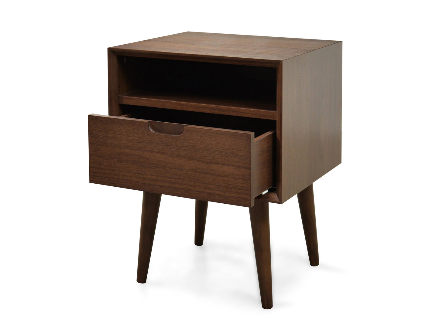 Calibre SQ Wooden Bedside Table - Walnut-Side Table-Calibre-Prime Furniture