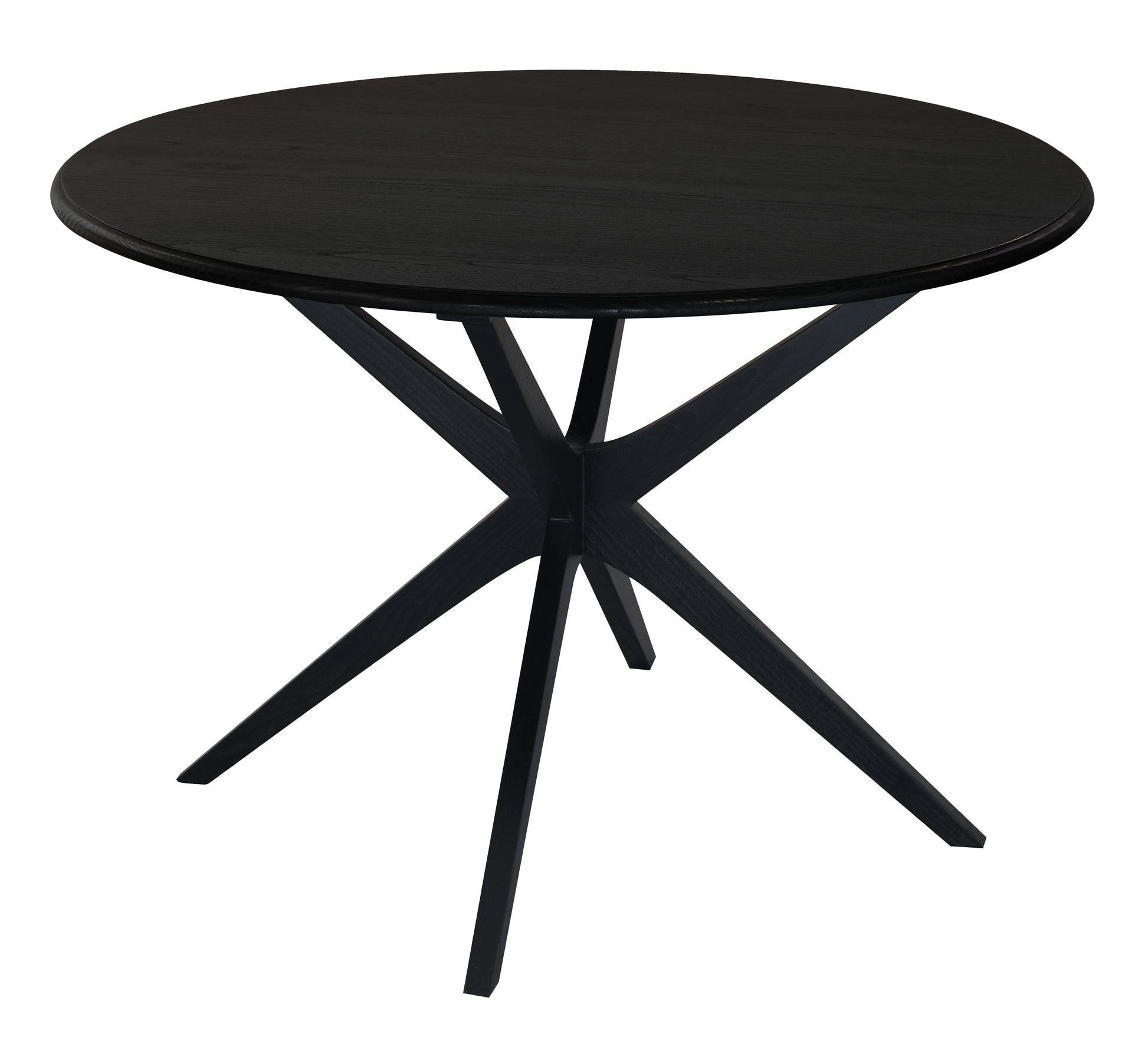 Dion Solid Oak Round Dining Table (Black)-Dining Table-Centrum Furniture-Prime Furniture