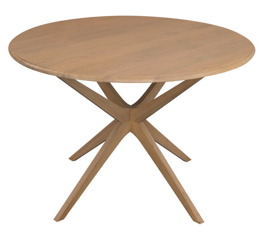 Dion Solid Oak Round Dining Table (Natural)-Dining Table-Centrum Furniture-Prime Furniture