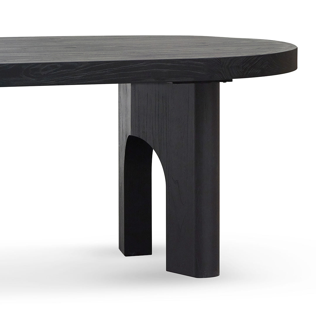 2.8m oval dining table - Black-Dining Table-Calibre-Prime Furniture