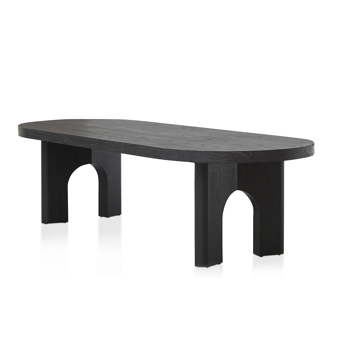 2.8m oval dining table - Black-Dining Table-Calibre-Prime Furniture