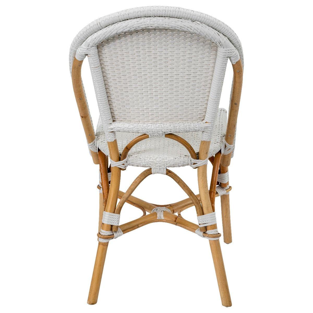 HG Living Positano Synthetic Rattan Vintage Bistro Chair White WI21-Dining Chairs-HG Living-Prime Furniture