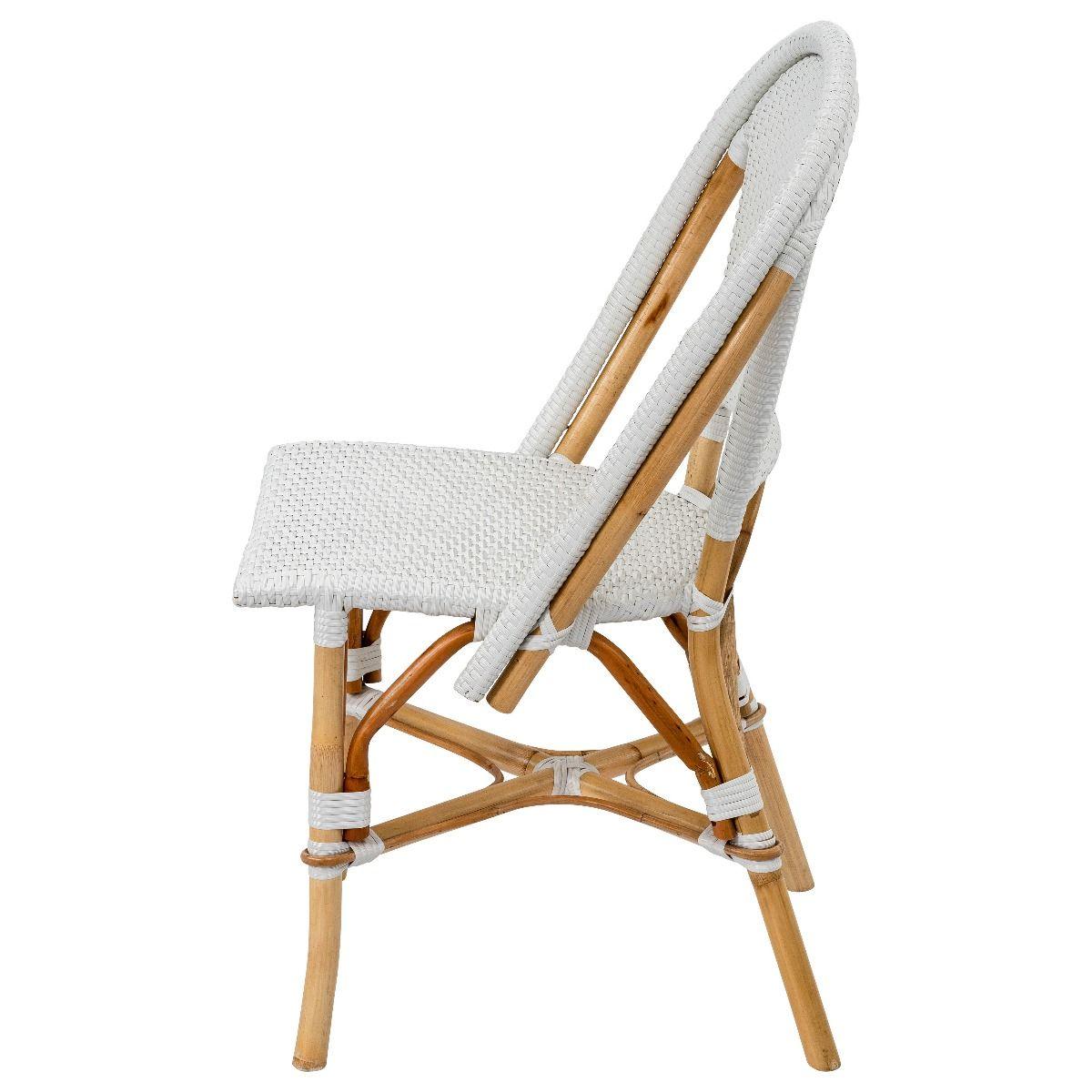 HG Living Positano Synthetic Rattan Vintage Bistro Chair White WI21-Dining Chairs-HG Living-Prime Furniture