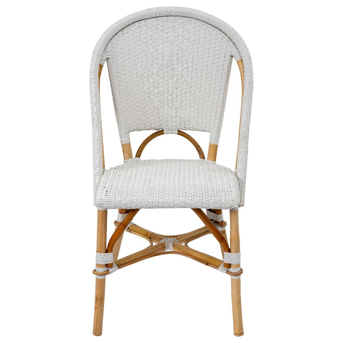 HG Living Positano Synthetic Rattan Vintage Bistro Chair White WI21-Dining Chairs-HG Living-Prime Furniture