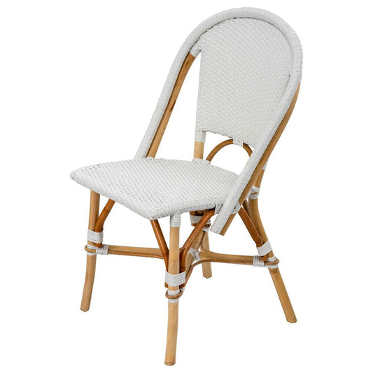 HG Living Positano Synthetic Rattan Vintage Bistro Chair White WI21-Dining Chairs-HG Living-Prime Furniture