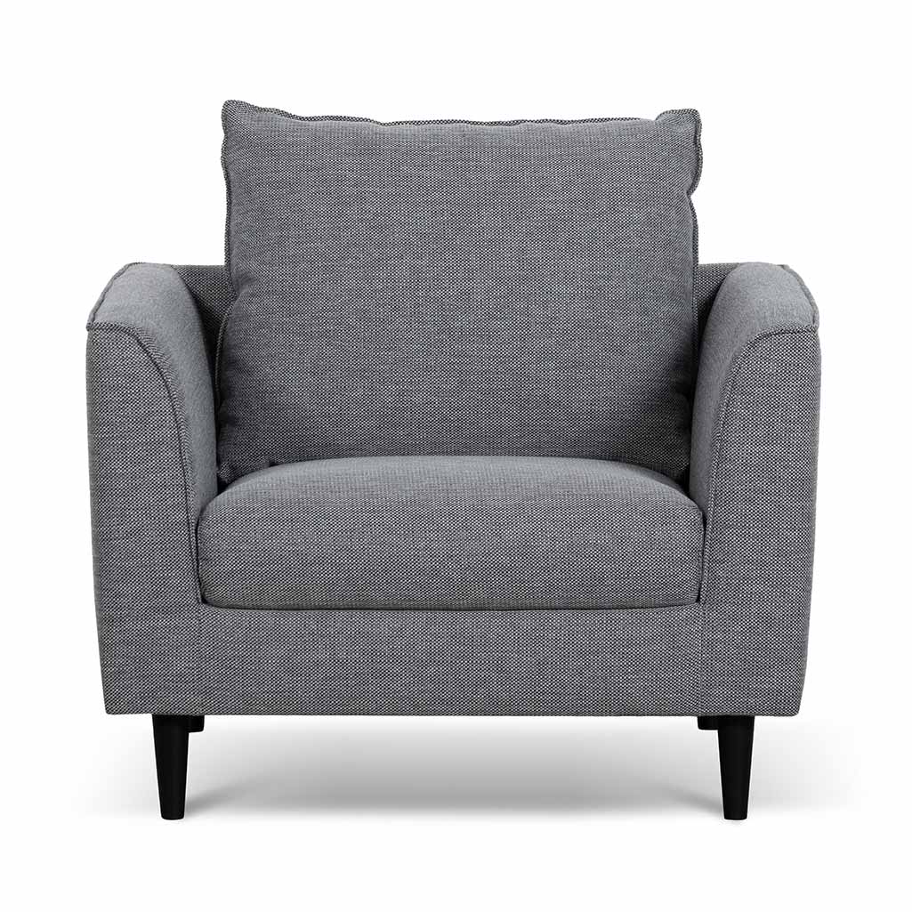 Fabric Armchair - Graphite Grey with Black Leg-Arm Chairs-Calibre-Prime Furniture