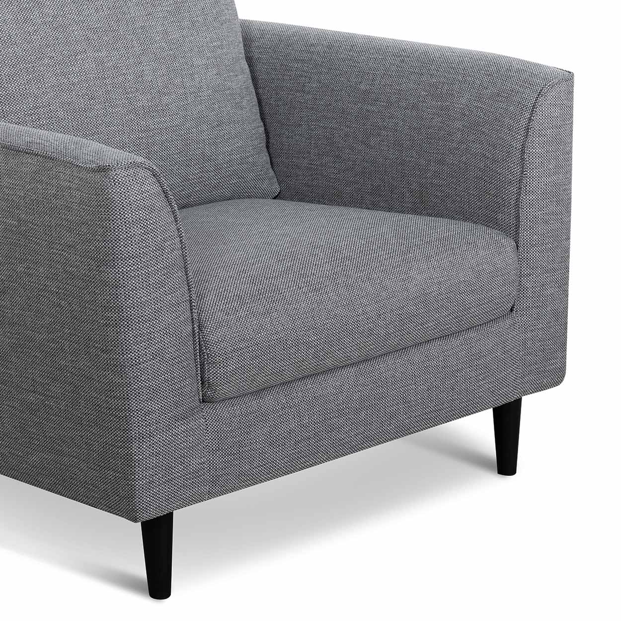 Fabric Armchair - Graphite Grey with Black Leg-Arm Chairs-Calibre-Prime Furniture