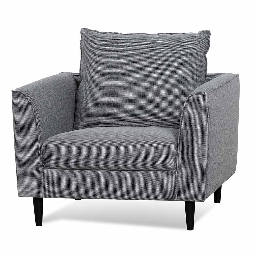 Fabric Armchair - Graphite Grey with Black Leg-Arm Chairs-Calibre-Prime Furniture