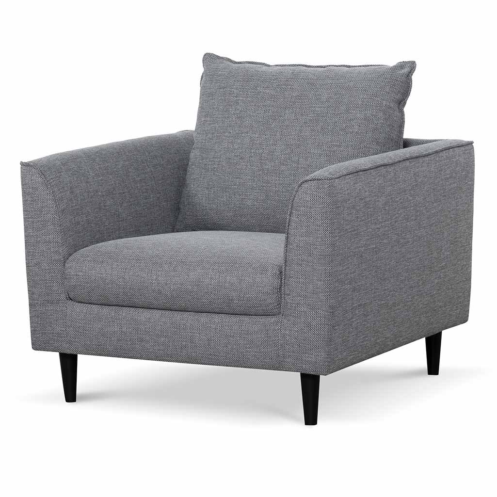 Fabric Armchair - Graphite Grey with Black Leg-Arm Chairs-Calibre-Prime Furniture